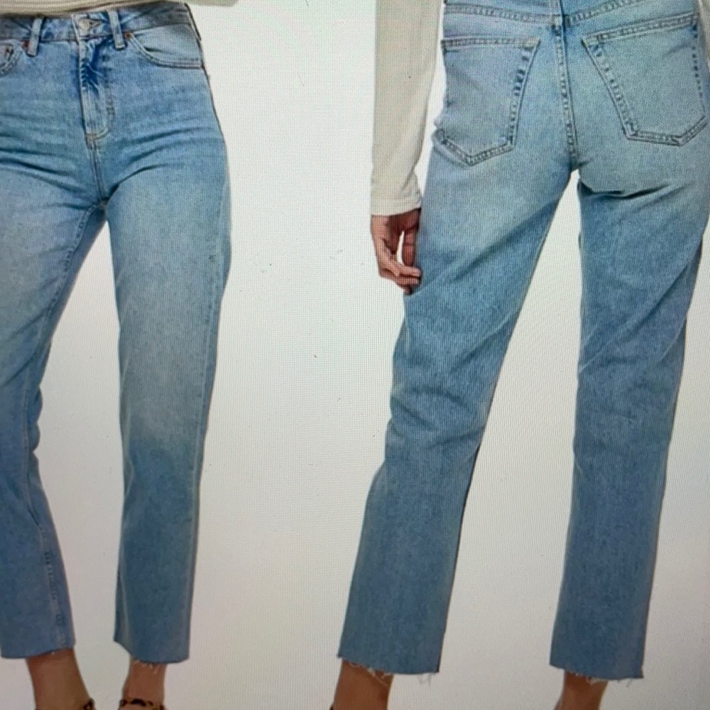 Top shop raw hem straight jeans  27